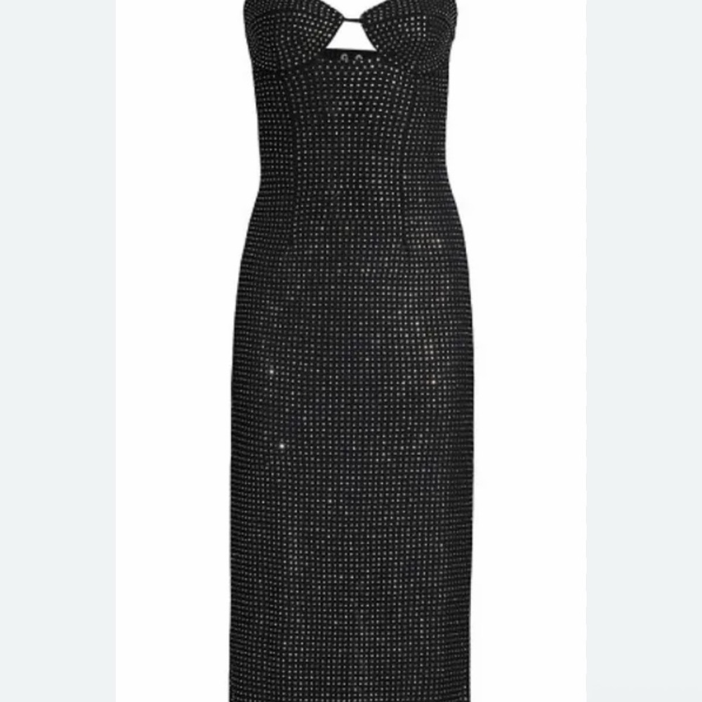 Elegant Black Rhinestone Dress